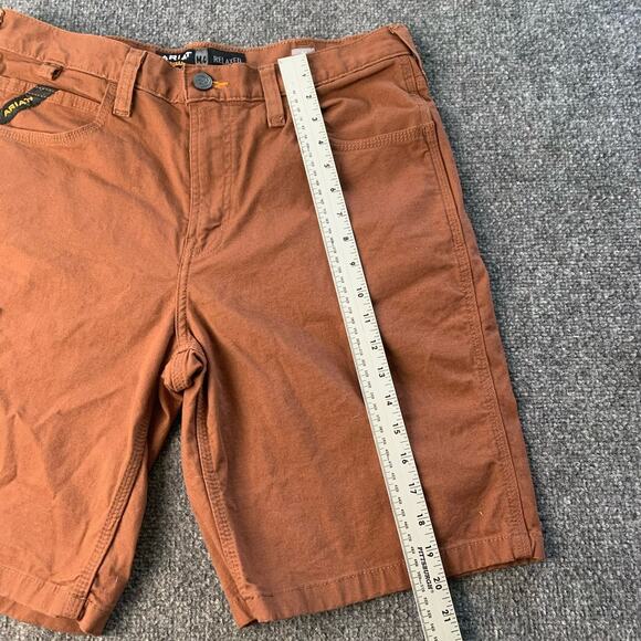 Ariat Shorts Mens 32 Brown Rebar M4 Relaxed Cargo Utility Workwear Stretch - Picture 7 of 16